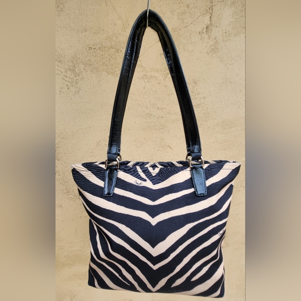 Coach Zebra Print Tote Bag - Style F23283 - Picture 5 of 15